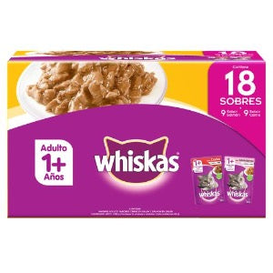 WHISKAS COMIDA HÚMEDA 18 UND / 85 g