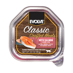 EVOLVE CAT CLASSIC BANDEJA CRAFTED MEALS SALMON - 3.5 OZ - 99 GR