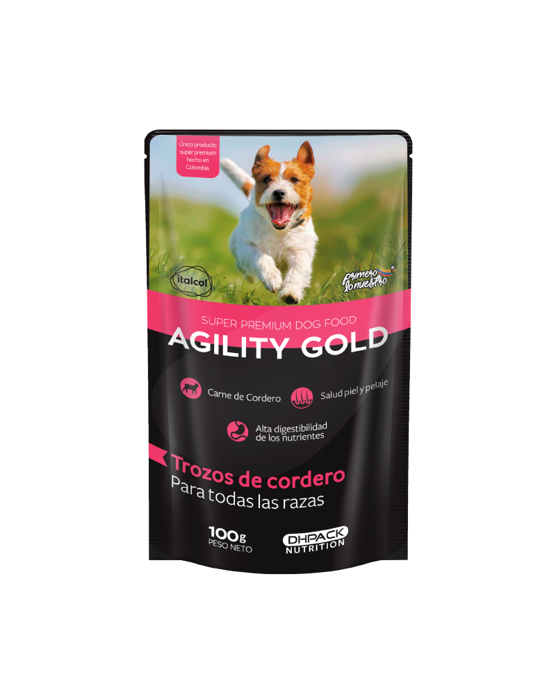 AGILITY GOLD POUCH CORDERO X 100 GR