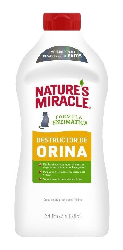 NATURE`S MIRACLE DESTRUCTOR DE ORINA PARA GATO 32OZ