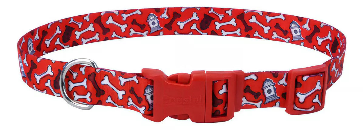 Coastal Style Red Bones Collar Para Perros Color Rojo Tamaño Del Collar L (45 A 66cm)